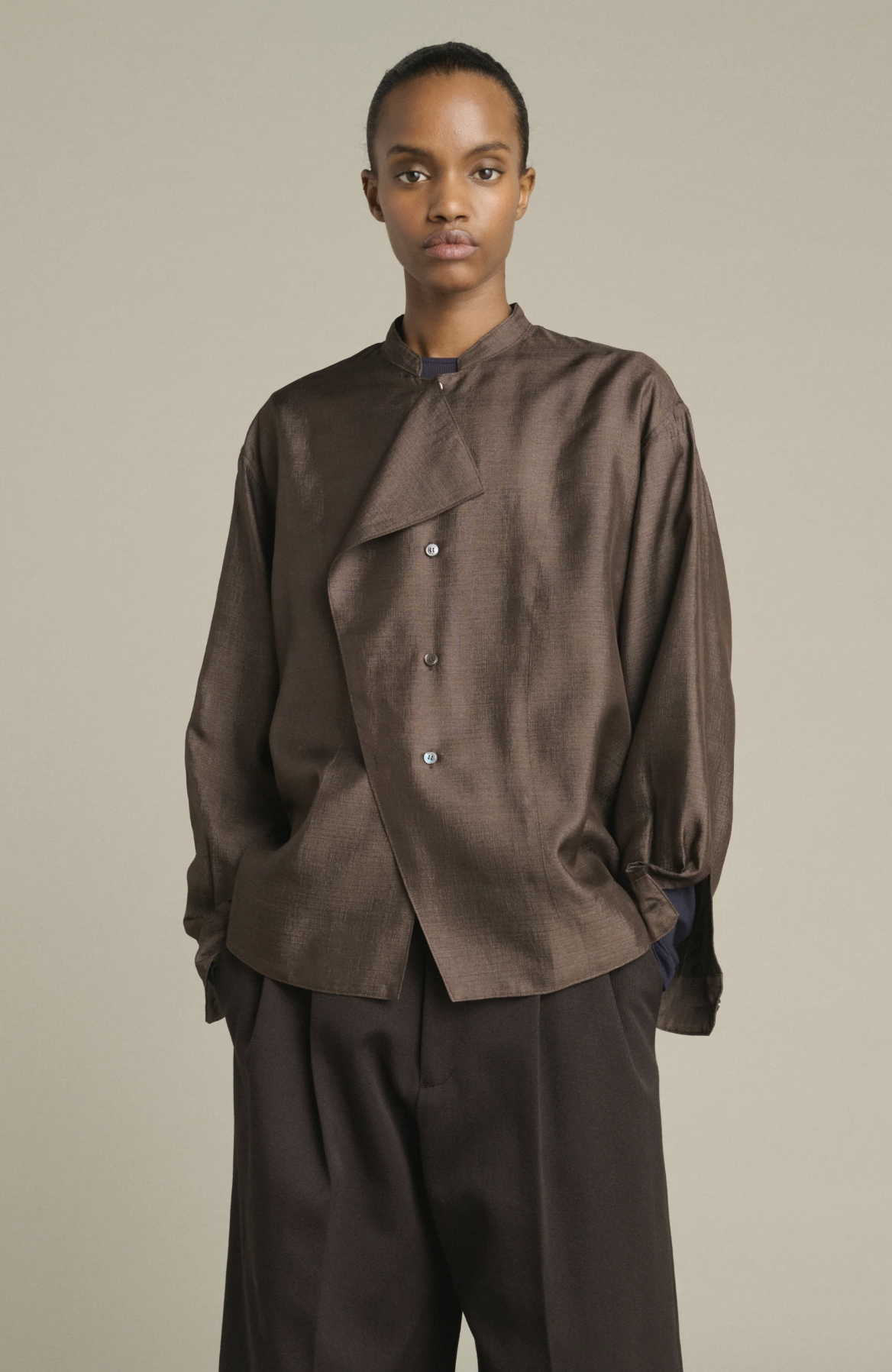 SOEUR<BR>Blusa Hampton marrón