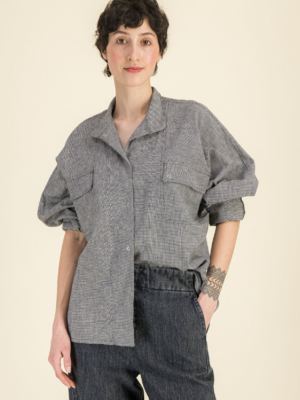 SIXSOEURS<BR>Camisa Milla pata de gallo