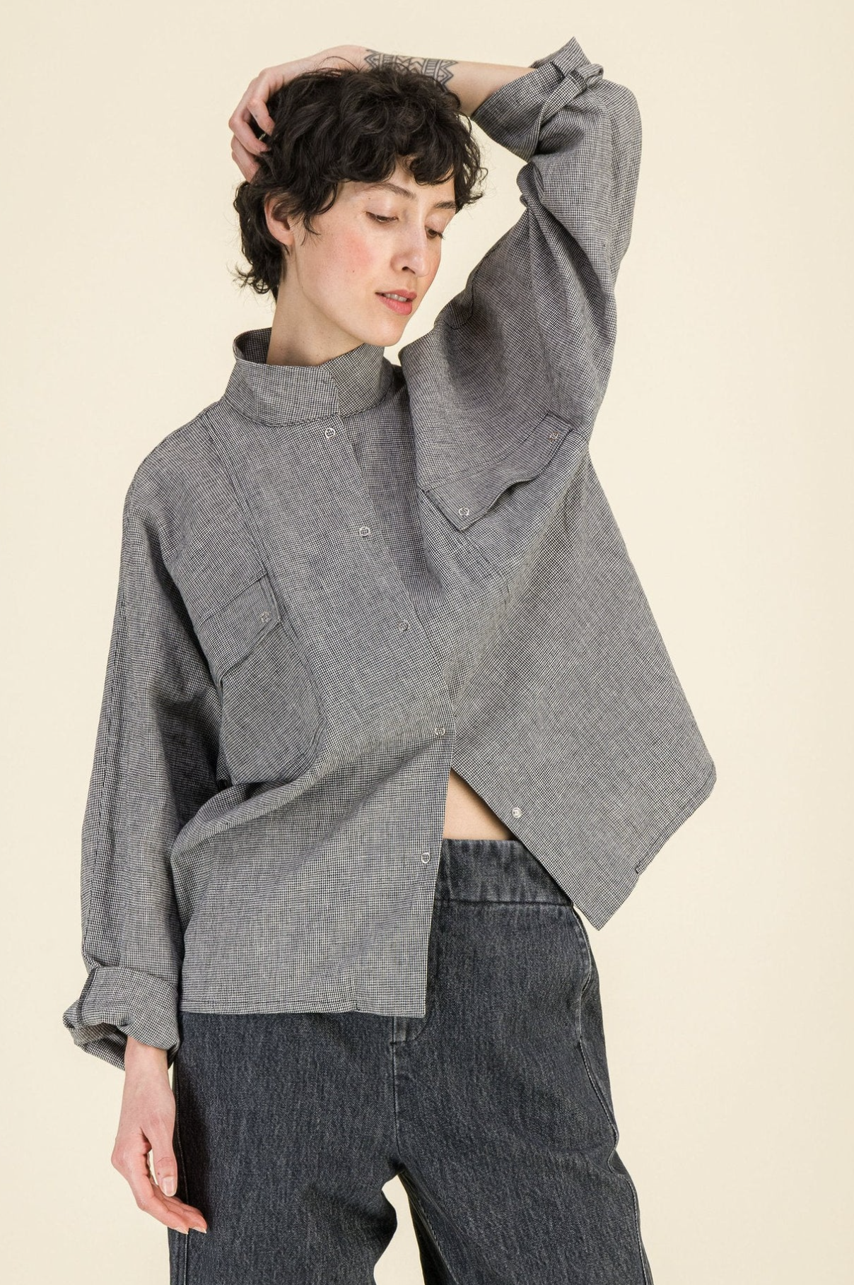 SIXSOEURS<BR>Camisa Milla pata de gallo - Imagen 3