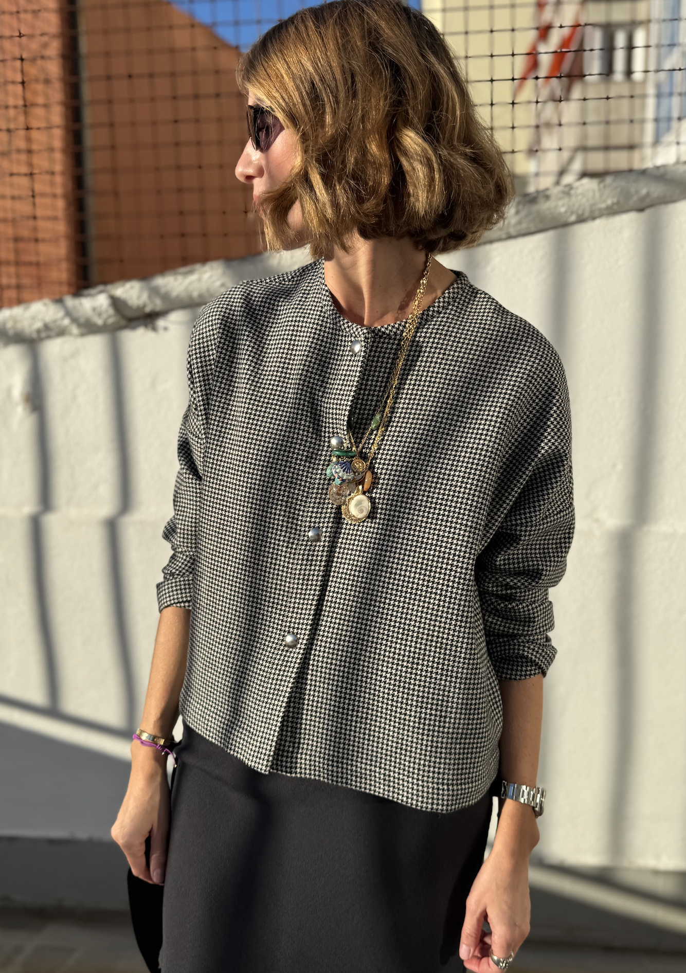 SIXSOEURS<BR>Cardigan Taiga Pata de Gallo - Imagen 3