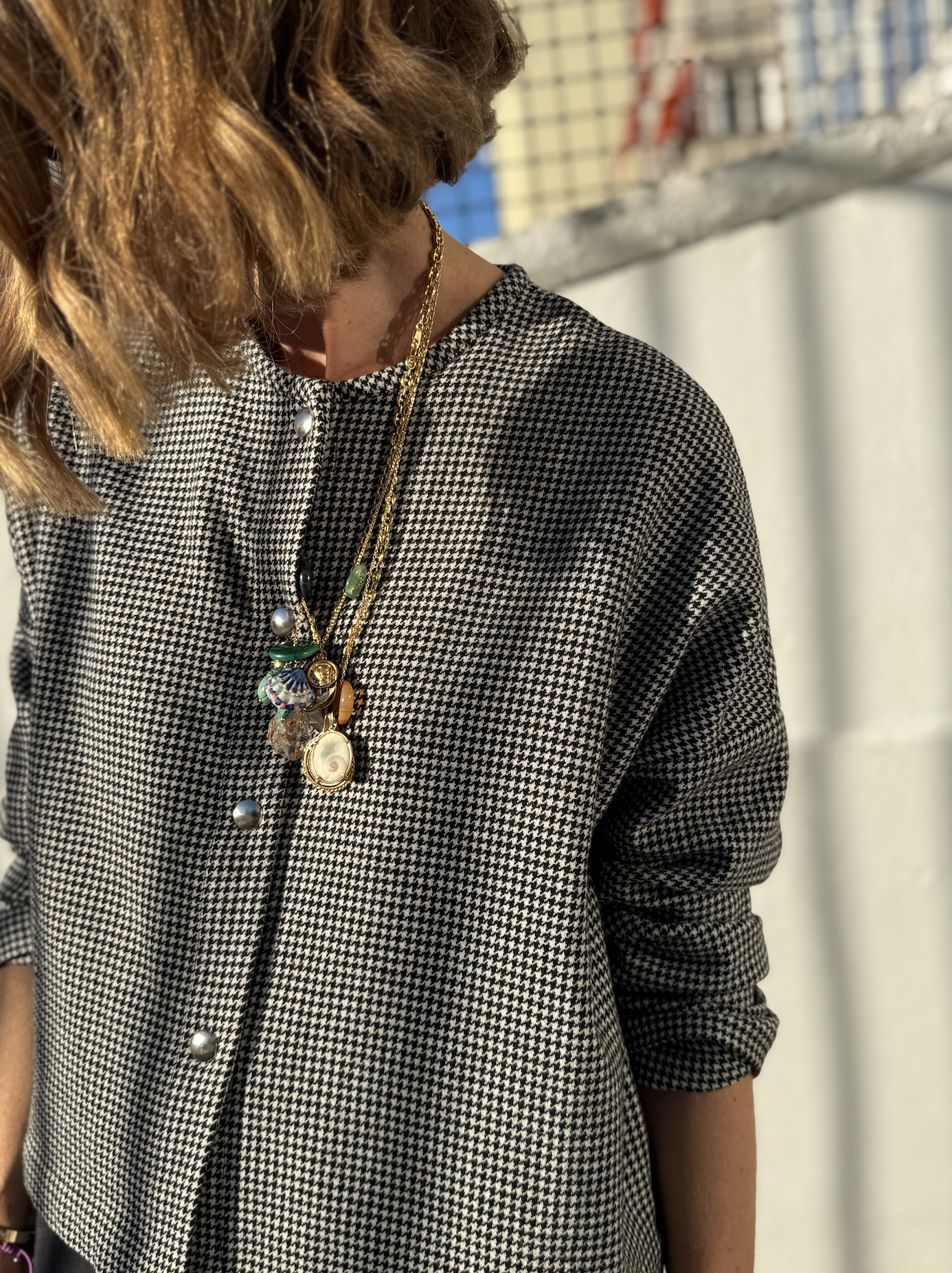 SIXSOEURS<BR>Cardigan Taiga Pata de Gallo - Imagen 4